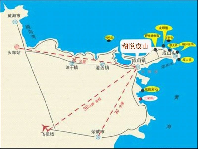 湖悦成山交通图 来源:威海搜房网新房频道