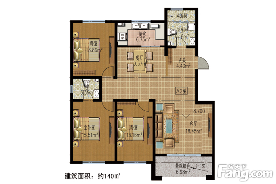 龙耀锦都电梯洋房户型户型图