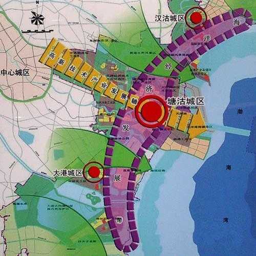 天津滨海新区规划空间布局为t型结构