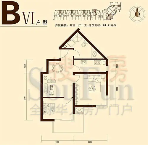上上城ii期 在售主力户型一居二居户型