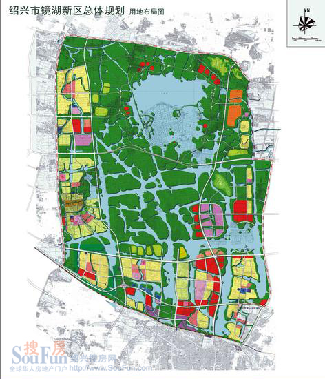 绍兴市镜湖新区总体规划图