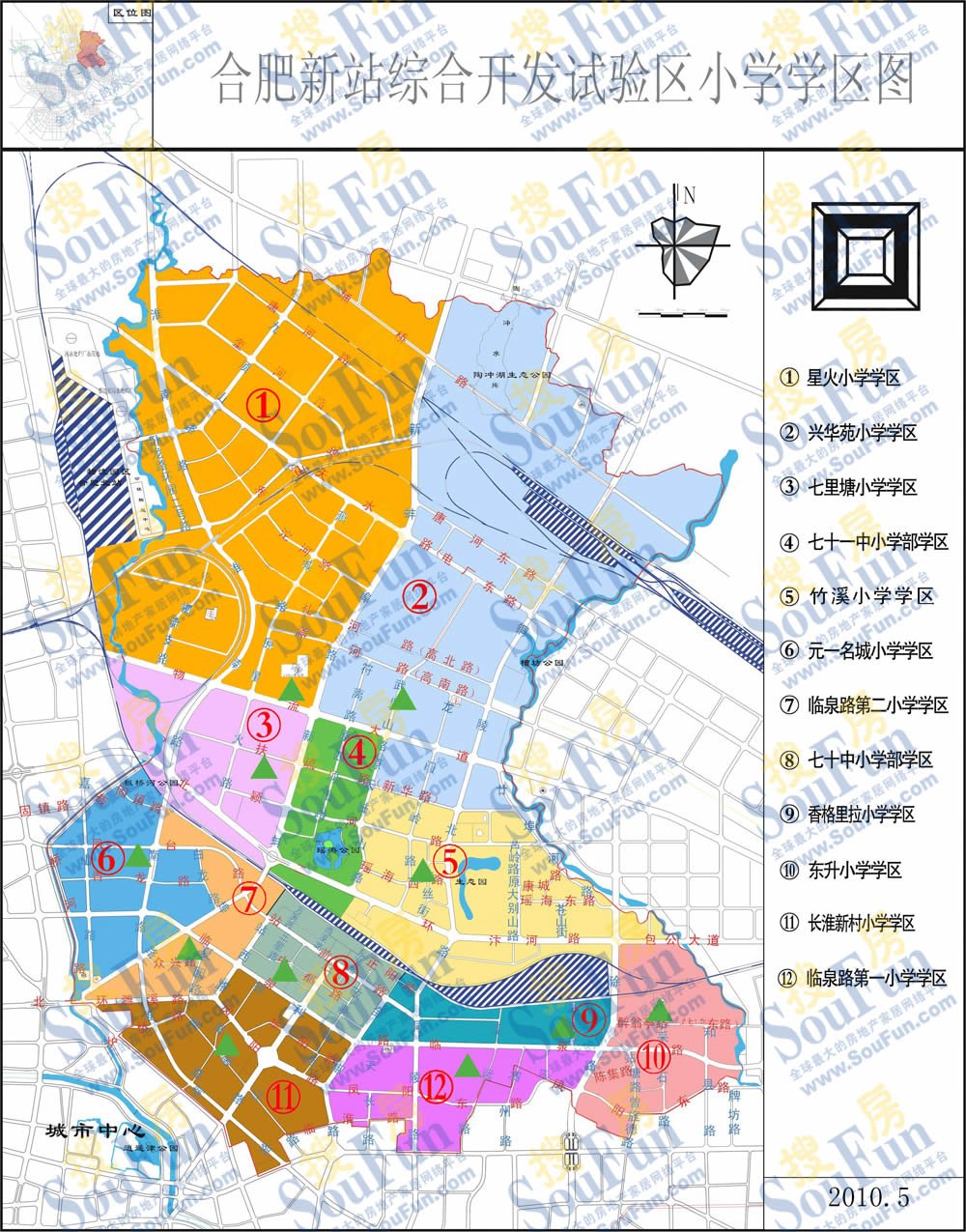 2010年合肥市新站区中 划分地图