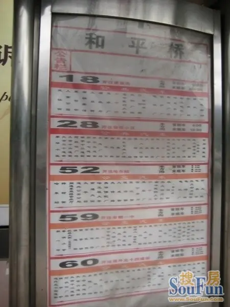 和平桥站公交站牌