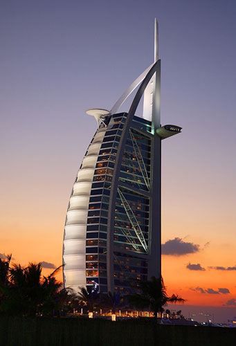 迪拜帆船酒店的外景