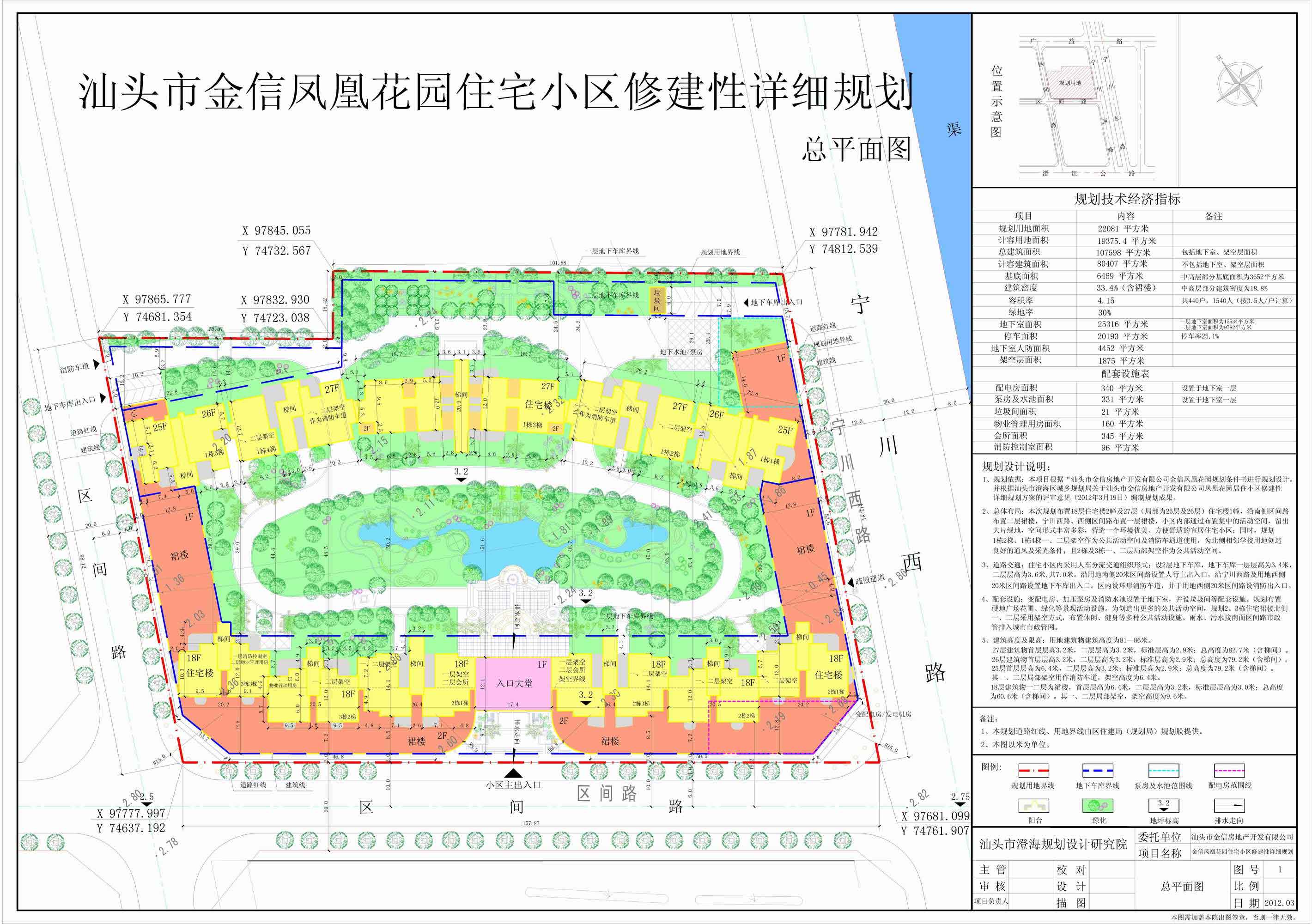 澄海金信凤凰花园住宅小区 高清规划图