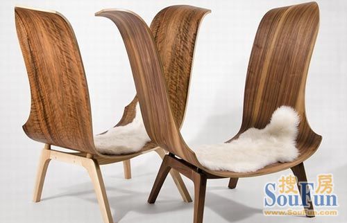 mccloskey设计的这款采用核桃木,杨木,融合了艺术,设计和工艺一张椅子