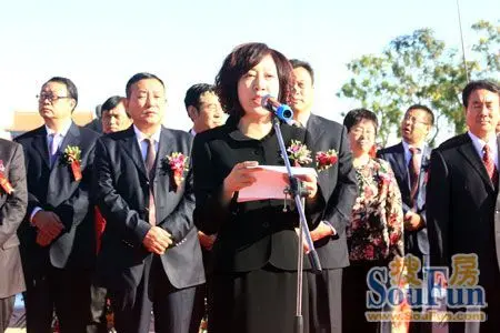 常务副区长张进霜介绍曹雪芹文化园,幸福桥,还乡河二期工程建设情况