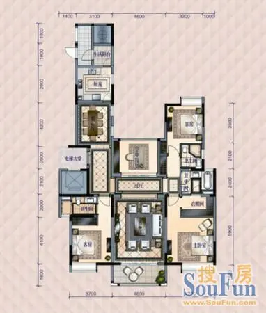 中海龙湾国际195平米户型图中海龙湾国际195平米户型样板间目前,中海