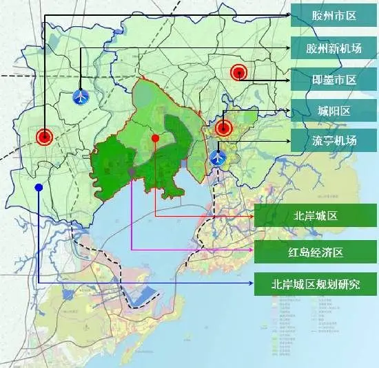 红岛经济区规划出炉机场落户胶州建空港新城