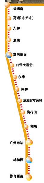 广州地铁3号线北延线站点