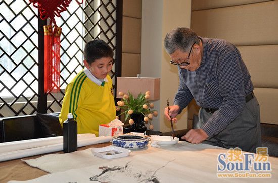 院子里的中国画 书画家丁鸿雁走进山水龙庭书画笔会