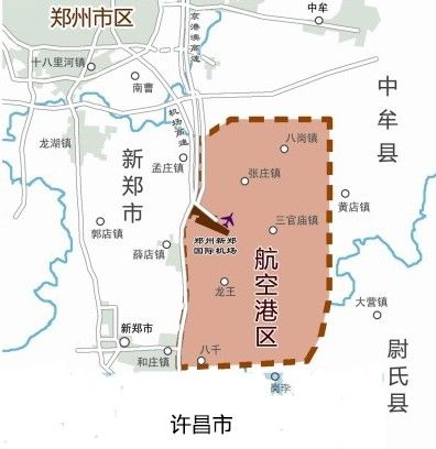 实时的郑州航空港经济综合实验区地图