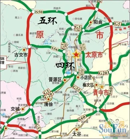 太原"大五环"规划流出 看看你家在哪条环线上