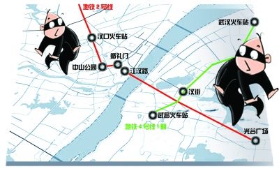 武汉地铁防扒地图:警方提示八大地铁站小偷常出没