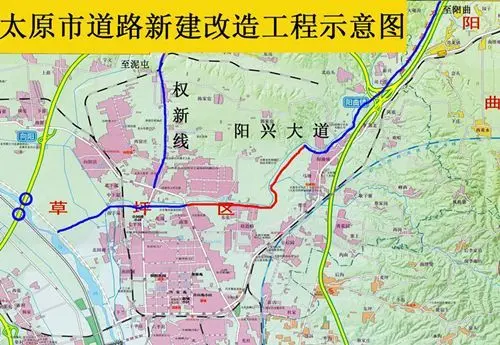 据了解, 阳兴大道南接滨河东路,北至阳曲县大盂镇,建成后将大大缩短