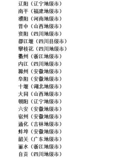 2014年中国实时城市等级划分出炉(名单)