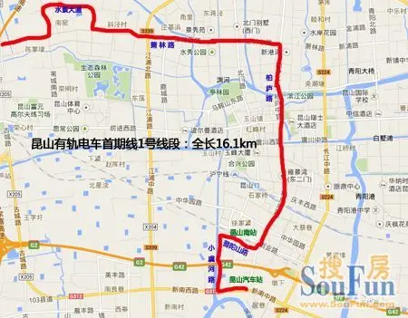 昆山有轨电车1号线受益楼盘 总价34万/套