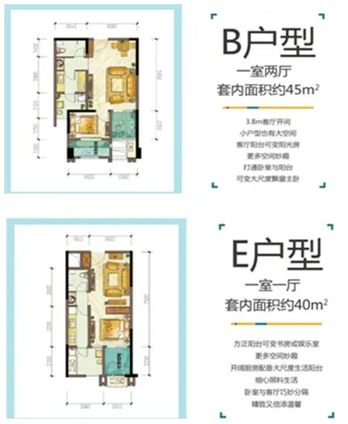 龙湖源著三期龙湖大道b户型及e户型