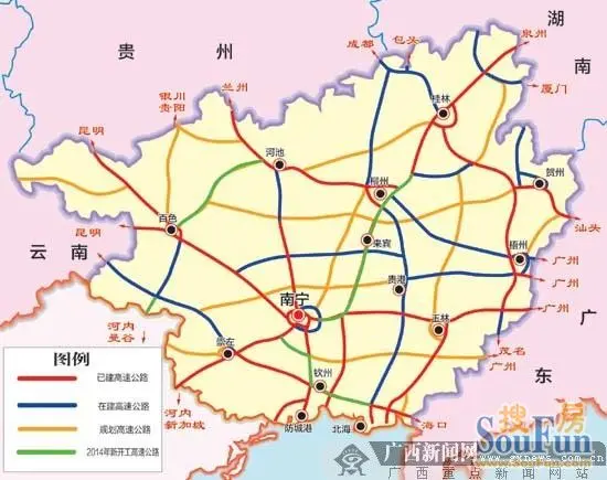 桂林至三江高速2015年建成桂柳高速2017年改扩建