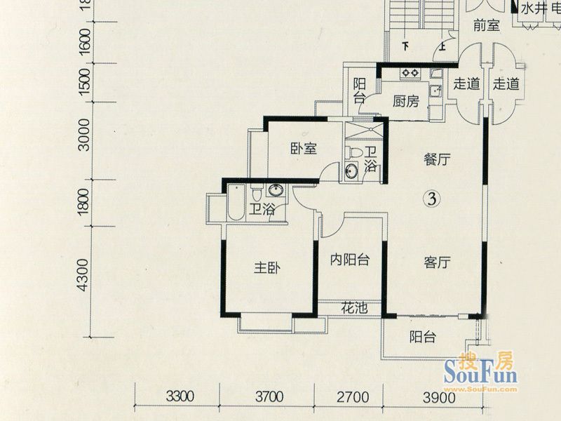 滨港御城5幢03小三房户型揭秘99㎡日光盘再现