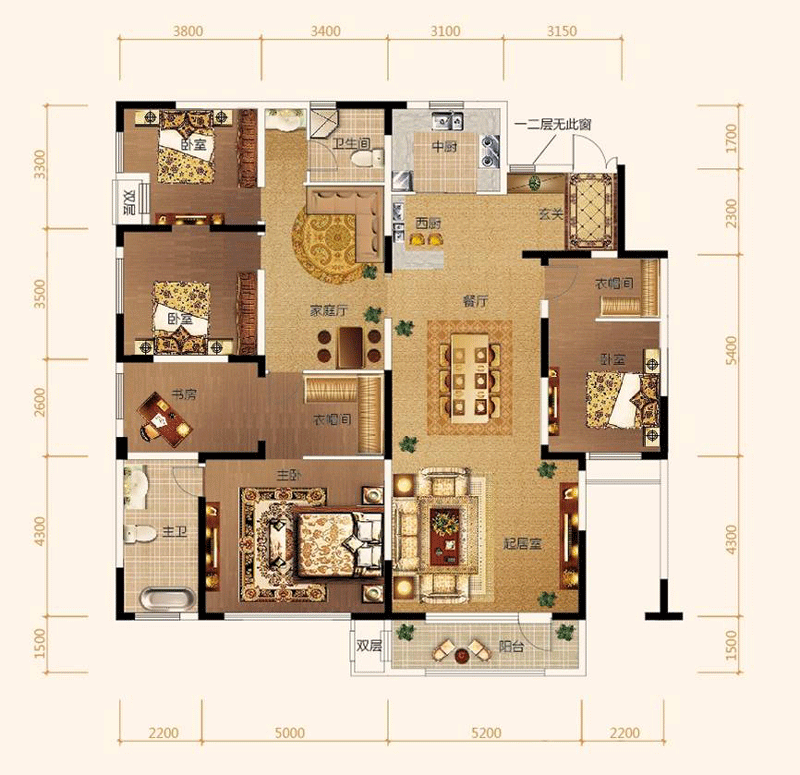 官邸平层户型图 220平