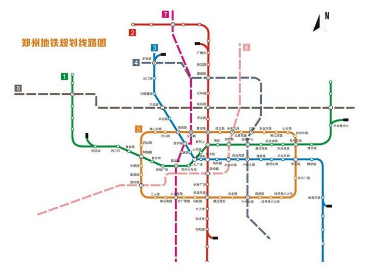 但是,根据目前出台的实时交通规划,到2020年,郑州预计会有8条地铁
