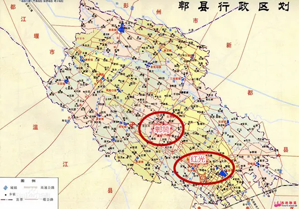 郫县规划了"高新西区",布局了较多的高新产业及相关加工厂,另外,还有