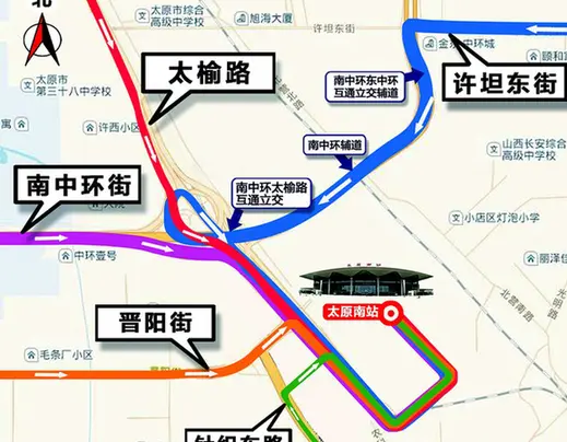 ﻿ 路线1:经许坦东街前往太原南站 现场探访:11月15日9时30分