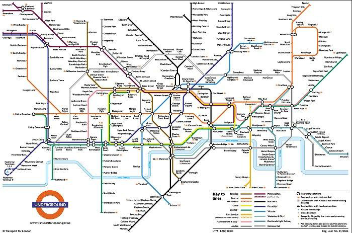 伦敦运营线路图
