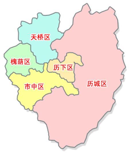 济南城区行政区域划分图