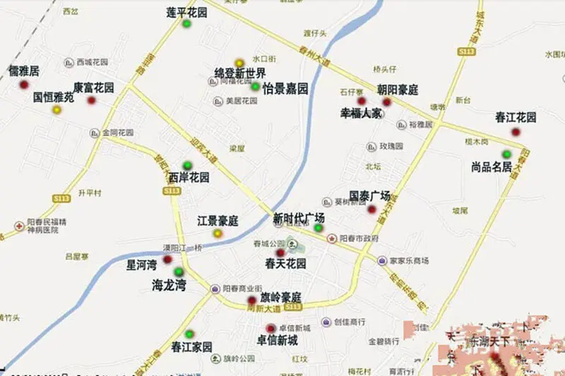 阳春2015年在售或即将在售楼盘地图