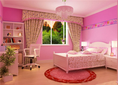 儿童房装修效果图 粉色儿童房装修效果图 10平方米儿童房装修