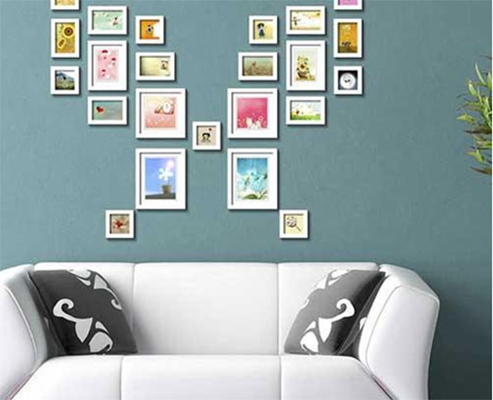 蝴蝶造型的照片墙,很精致.