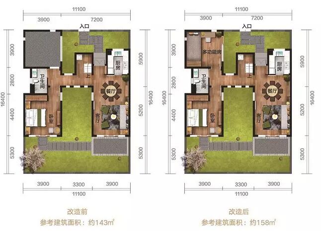 观景视野良好 超宽楼间距,每户均享宽绰私宅空间 方正庭院及多房空间