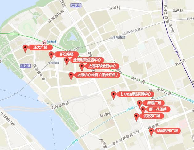 比起南京路,淮海路,徐家汇等上海传统核心商圈,陆家嘴商圈可谓后来居