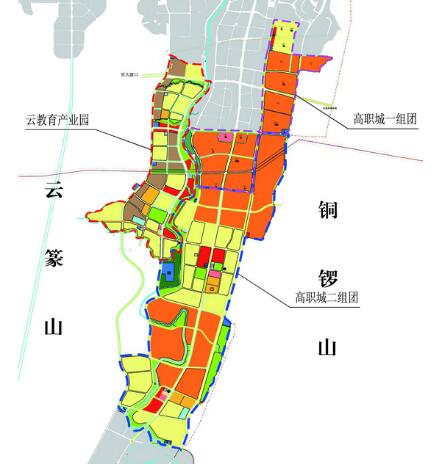 重庆高职城位于巴南龙洲湾,汇聚了十余所高等职业技术院校,未来,重庆