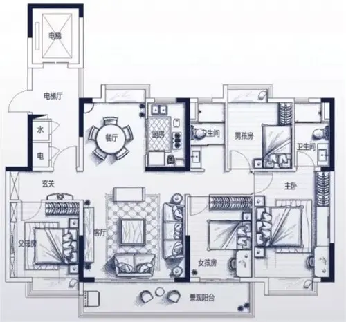 【碧桂园·天樾】经典户型yj140,满足您对家的 想象