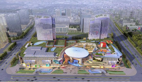 致力于成为扬州城市的新地标,  它将与"五彩世界生活广场"一起,  为