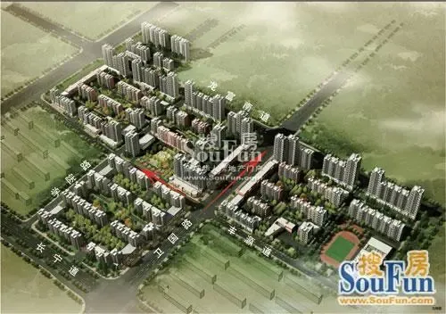 景泰翰林效果图鸟瞰图 景泰翰林效果图鸟瞰图