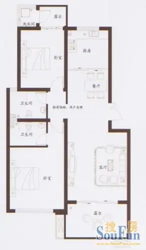 金鸾御景城户型图翰林府5户型2室2厅2卫1厨