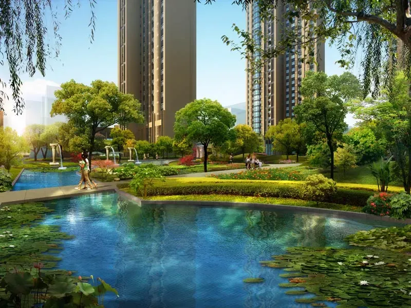 唐山万达广场效果图园林透视图 唐山万达广场效果图园林透视图