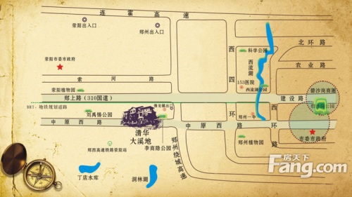 清华大溪地交通图
