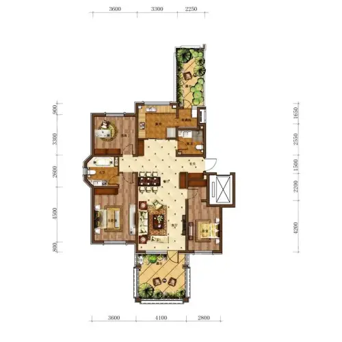 林溪公馆户型图3e户型三层2室2厅1卫1厨