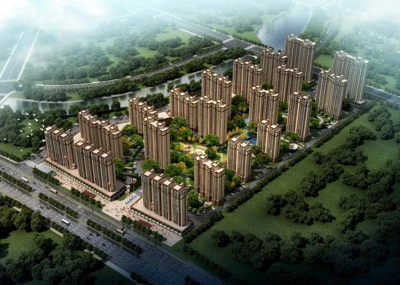 水悦华庭效果图鸟瞰图 水悦华庭效果图鸟瞰图