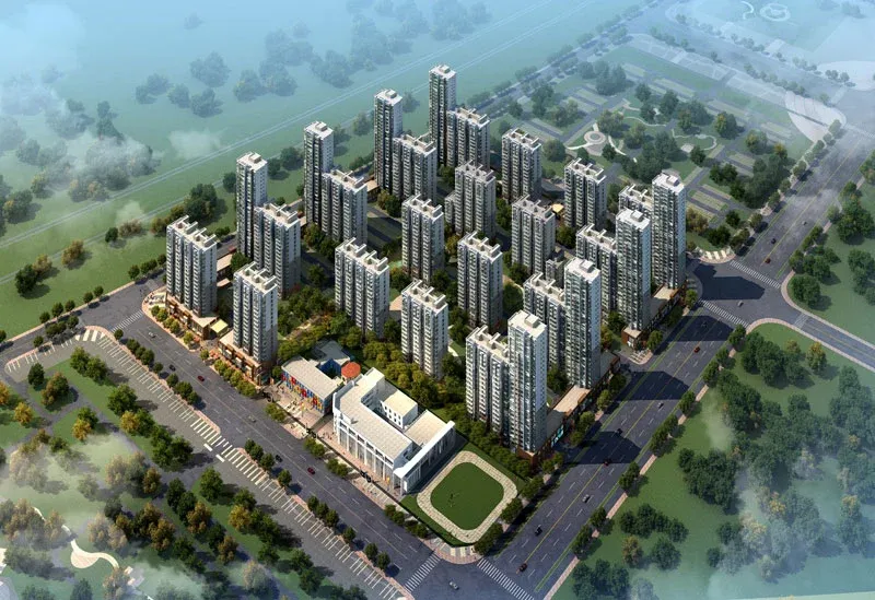 新天地美域效果图15#地鸟瞰白天 新天地美域效果图15#地鸟瞰白天