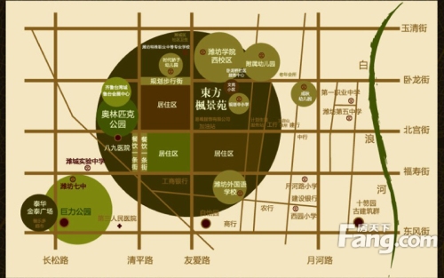 东方枫景苑交通图区位图
