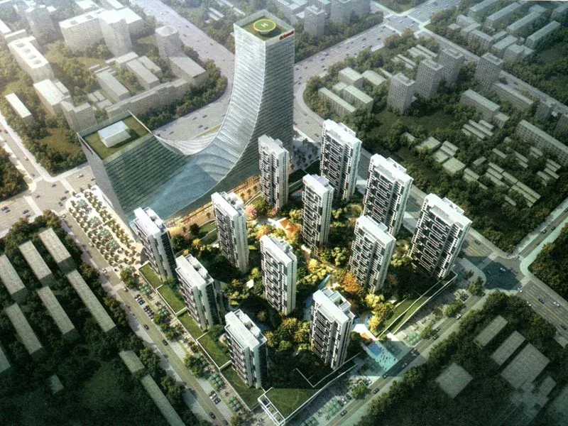 天威绿谷效果图小区鸟瞰图