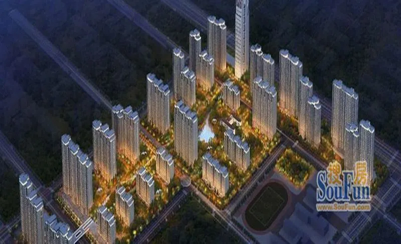 中国水电首郡效果图西北沿街透视效果图 中国水电首郡效果图西北沿街透视效果图