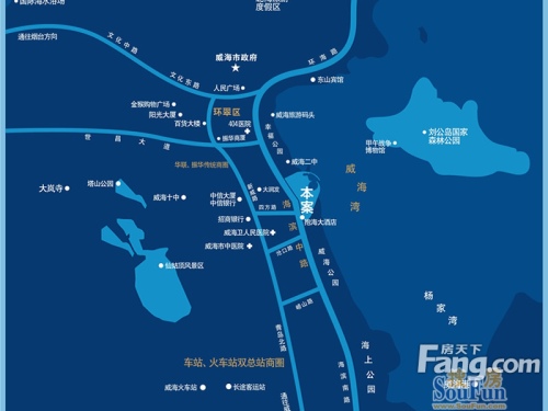 华润威海湾九里交通图区位图
