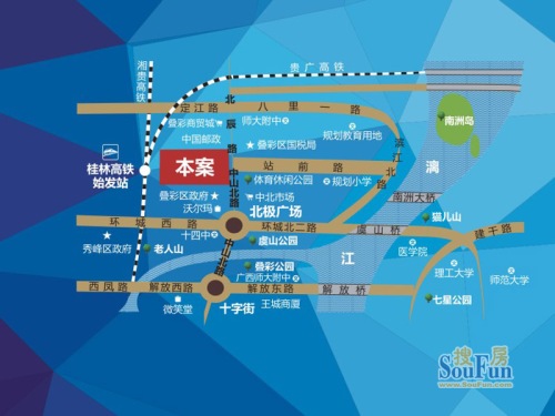 桂林恒大广场交通图项目区位图